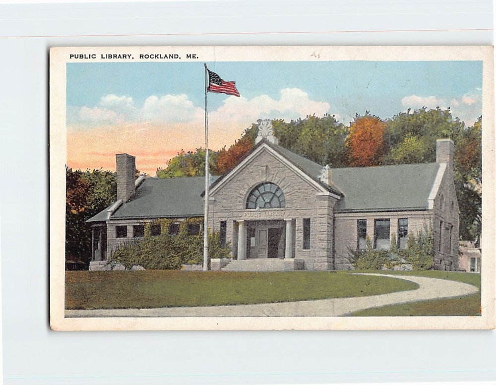 Postcard Public Library Rockland Maine USA