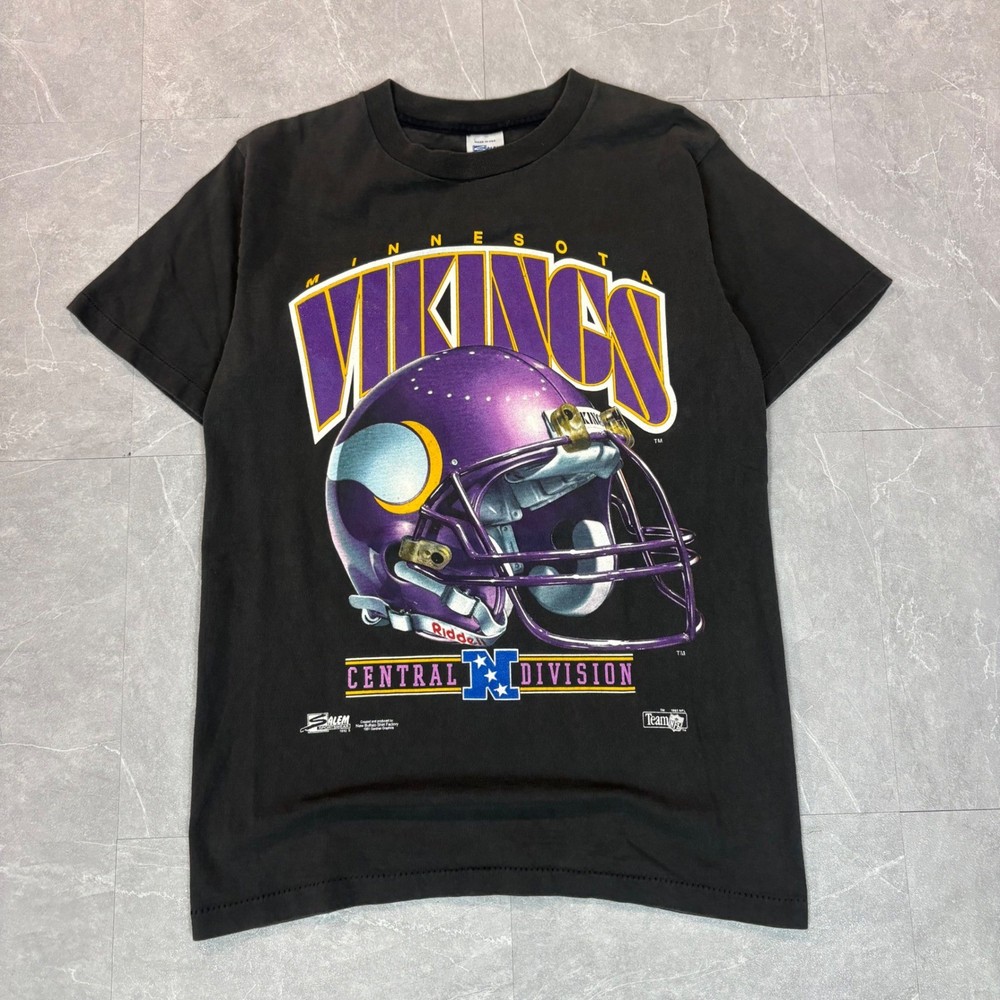Vintage 1992 Minnesota Vikings Salem Sportswear T Shirt Mens Medium Black NFL