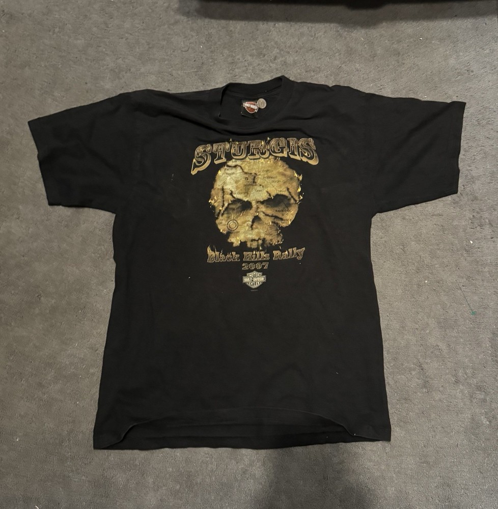 Vintage Harley Davidson Sturgis Black Hills Rally 2007 T Shirt Mens XL