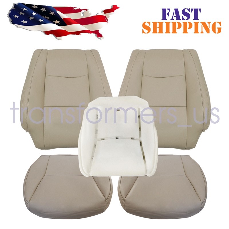 For 2003-2009 Lexus GX470 Front Side Bottom & Top Seat Cover & Foam Cushion Tan