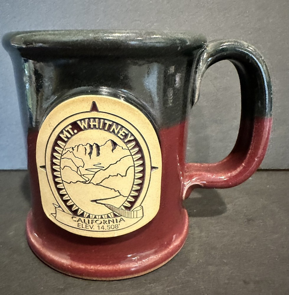 Sunset Hill Stoneware Mug Mt. Whitney California USA Pottery drip glaze