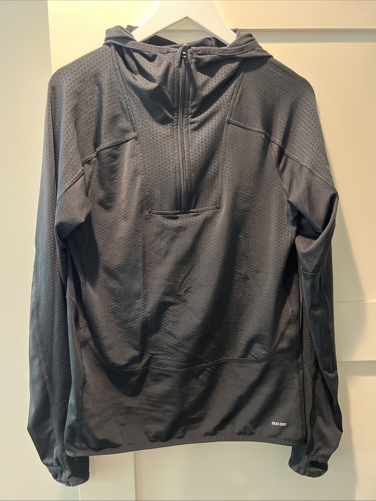Champion Women’s Duo Dry Activewear Half Zip Hooded Long Sleeve Top Black Small