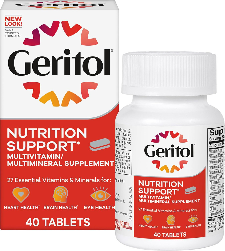 Geritol Multivitamin Supplement Contains B-Vitamins, Antioxidants, Iron 40ct