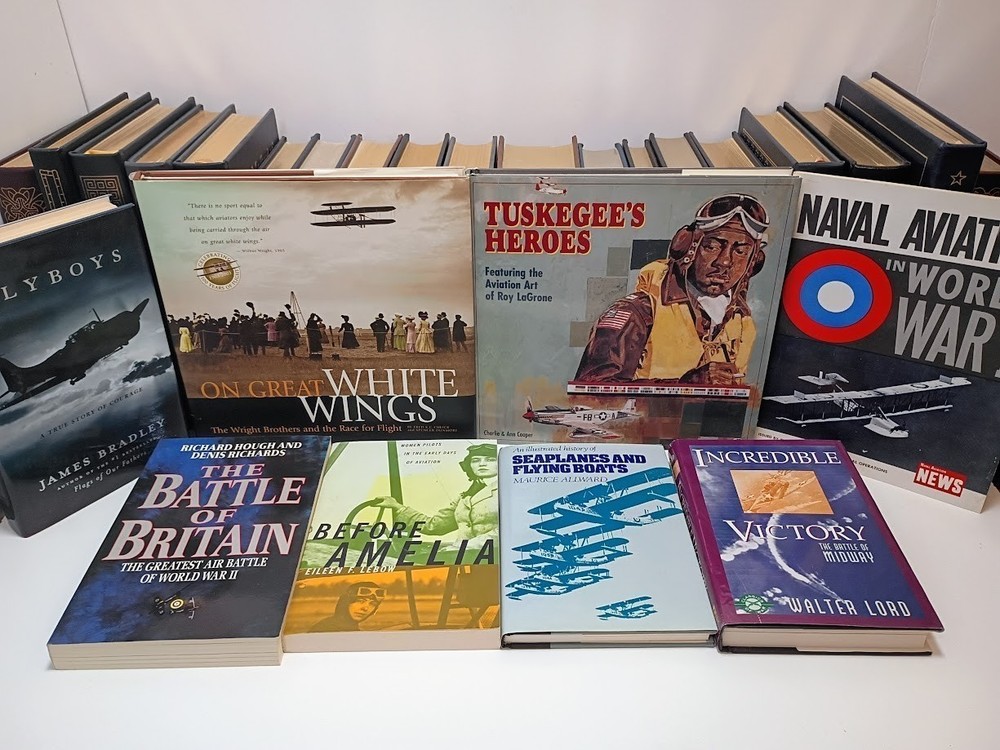 LOT 8 Aviation History Books WWII Battle Britain Tuskegee Wright Brothers VG