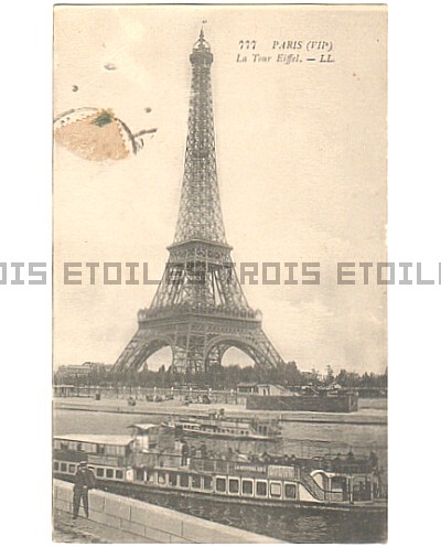 Eiffel Tower Paris France Postcard 1910