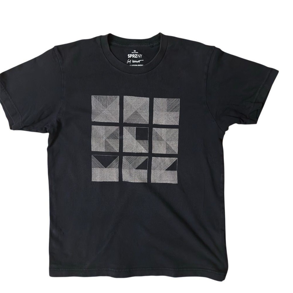 Uniqlo SPRZ NY Sol LeWitt MOMA Men's Black Geometric T-Shirt XS