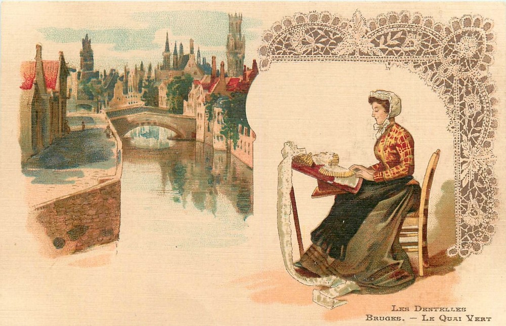 c1910 Brugle Belgium Lace Maker woman occupation Postcard 26-3969