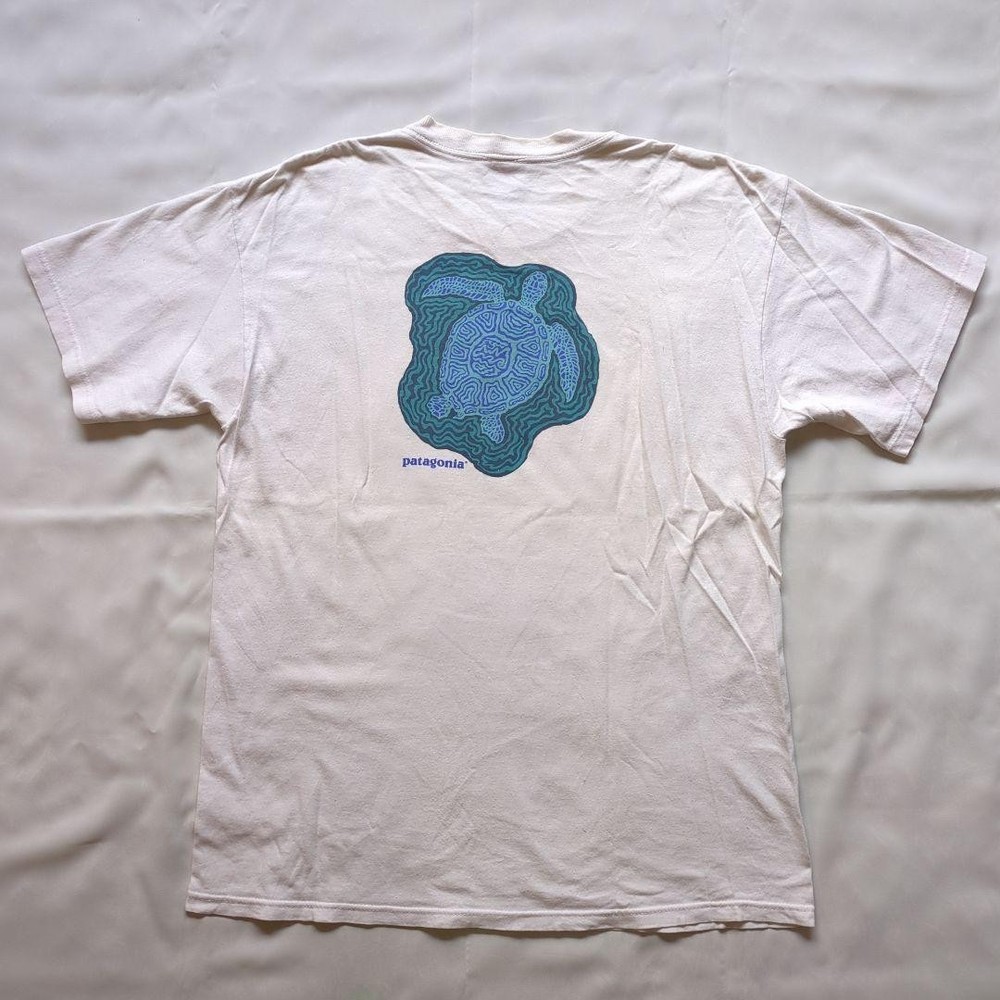 Patagonia Sea Turtle T-Shirt Top White L Original Rare VINTAGE 90s USA