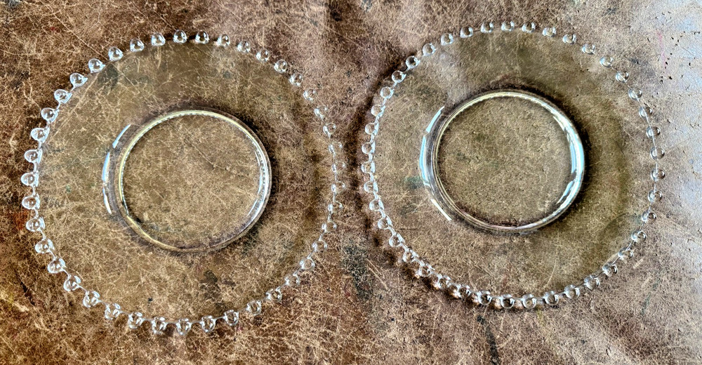 2 Great Vintage Imperial Glass Candlewick Clear Salad Dessert Plates 7