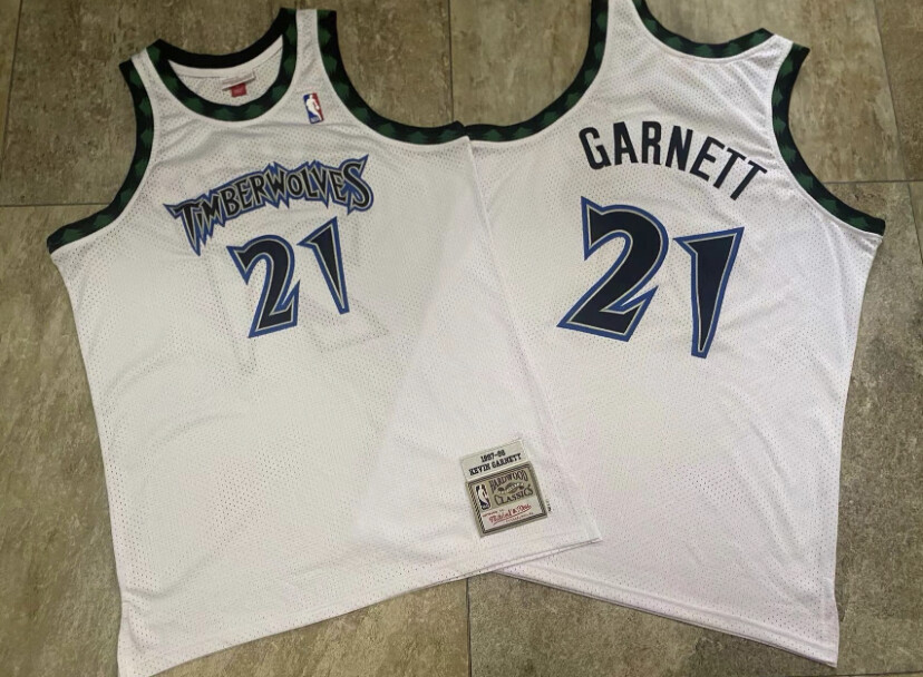Minnesota Timberwolves Kevin Garnet White regular season basketball retro jersey
