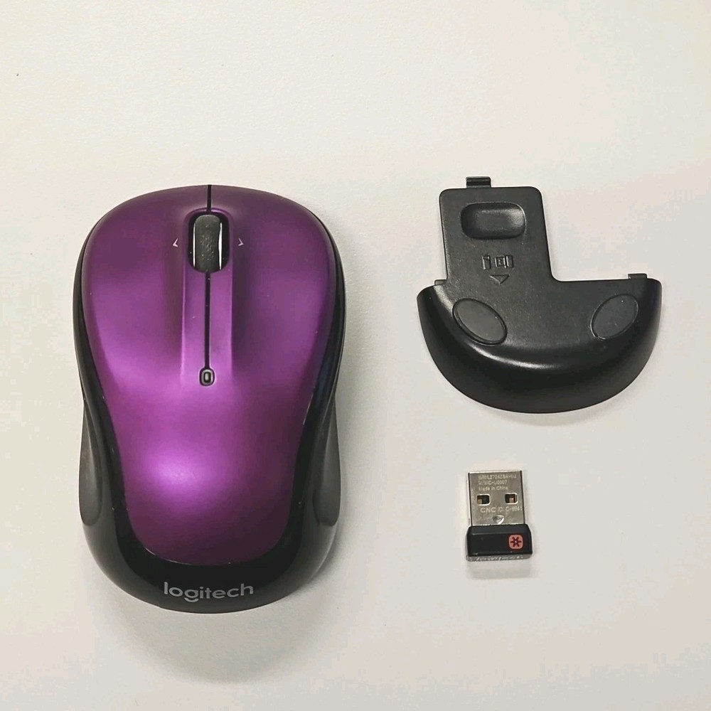Logitech M325 Vivid Purple Wireless Optical Mouse with Dongle Fully Functional