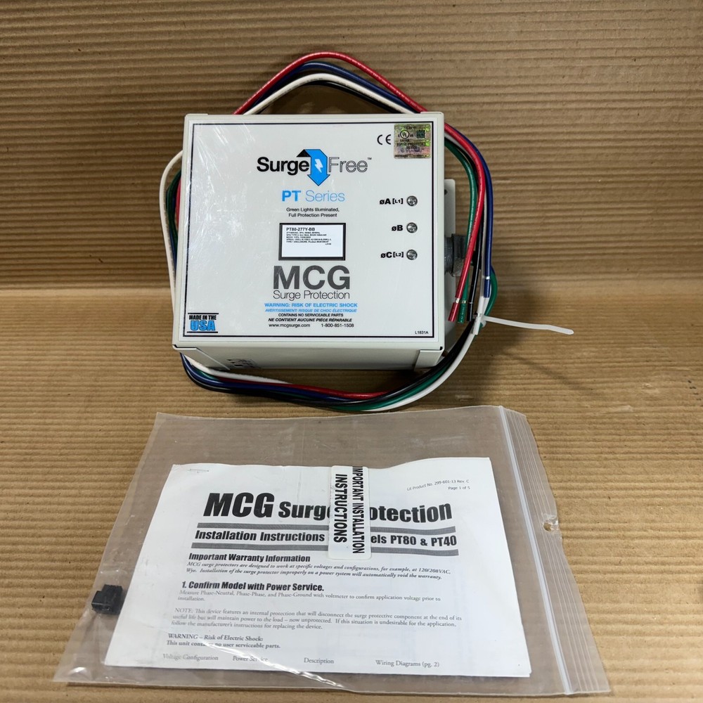 New Mcg Surge Protection Pt80-277Y-Bb 3 Ph 4 W  277Y/480Vac Status Led Nnb