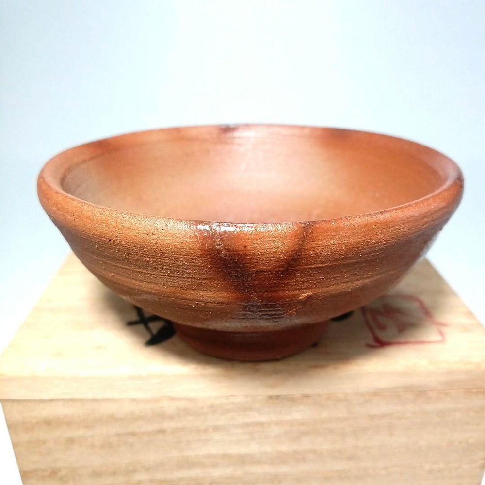 Bizen Hizo Sake Cup Fujiwara Clan Unused Kutani Red Pottery 4.1cm
