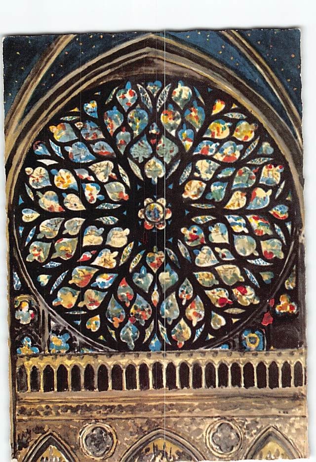Postcard Rose Window of the Sainte-Chapelle in Paris France