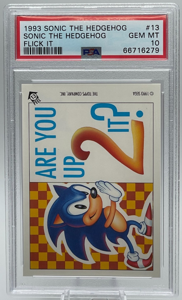 1993 Topps Sonic the Hedgehog “Flick It” #13 PSA GEM MT 10 – Sega Rare Non-Sport