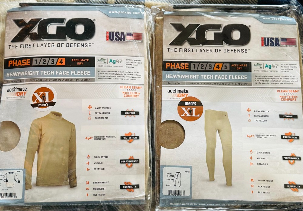 NEW MILITARY XGO PHASE 4 DRY HEAVYWEIGHT TECH FLEECE SET XL