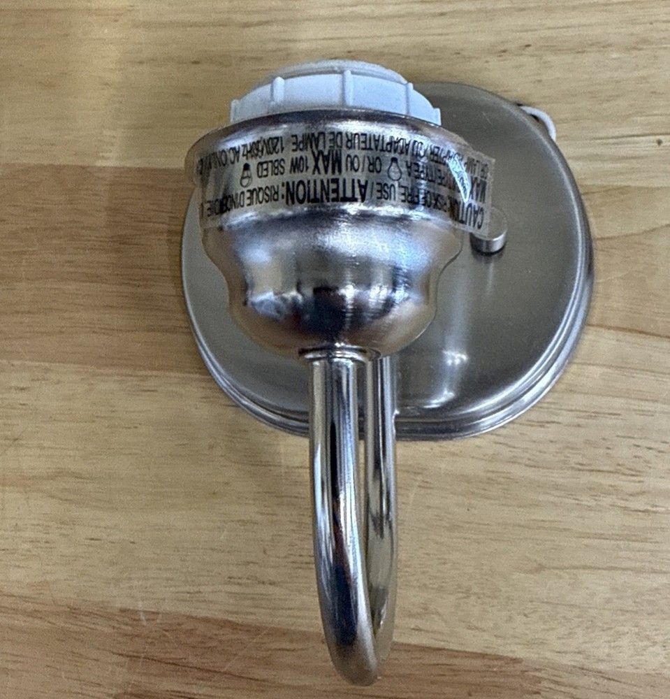 Project Source  Wynfield  Vanity Light Brushed Nickel with White Frosted Glass