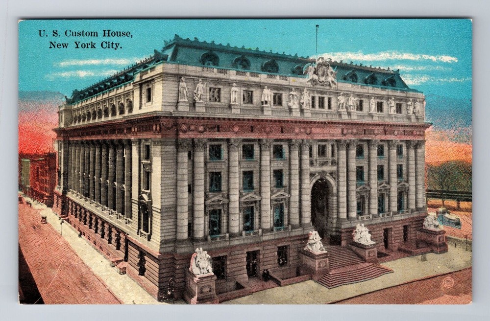 New York City NY-New York, United States Custom House, Antique Vintage Postcard