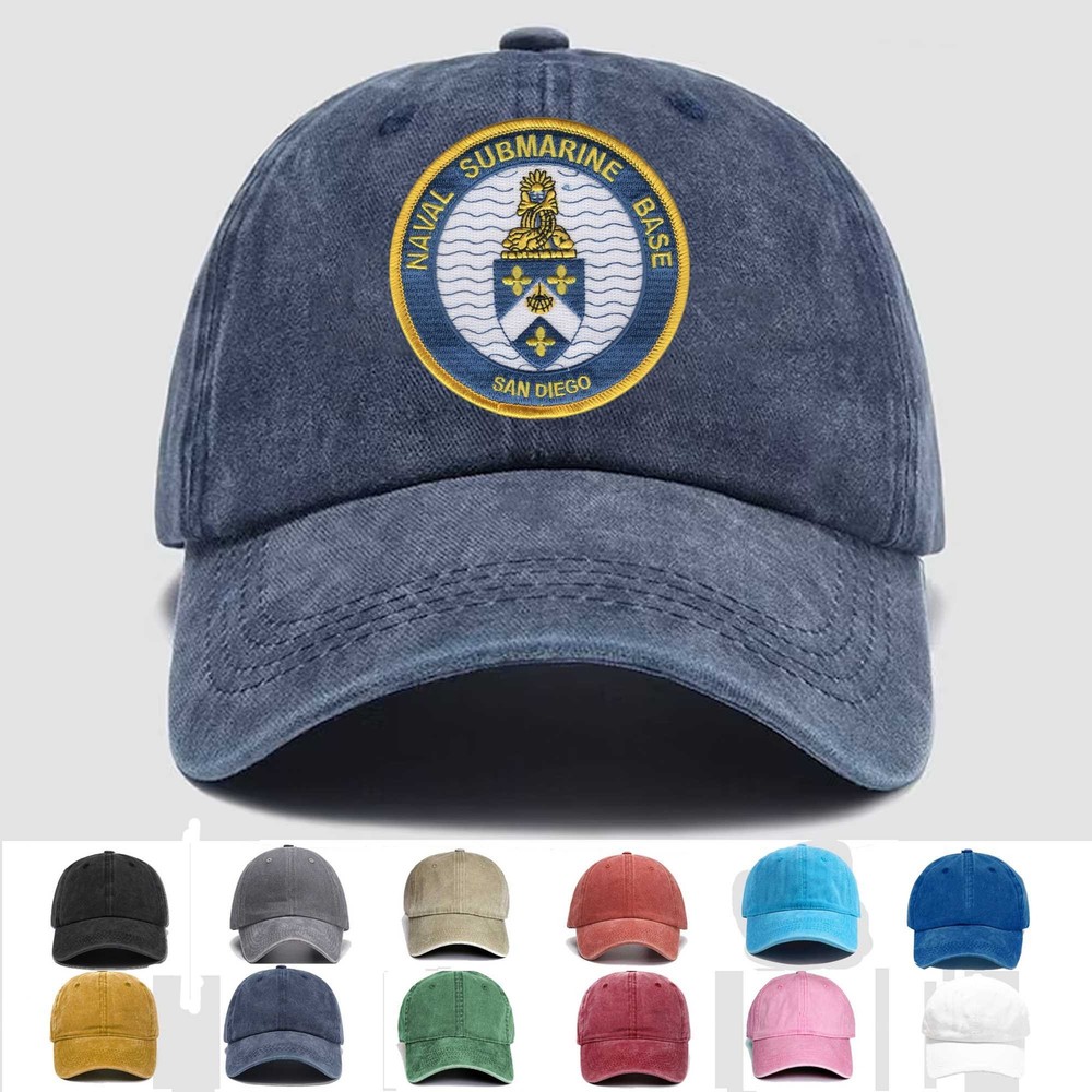 Custom Embroidered Hat Naval Submarine Base San Diego CA, Veteran Cap, Gift Idea