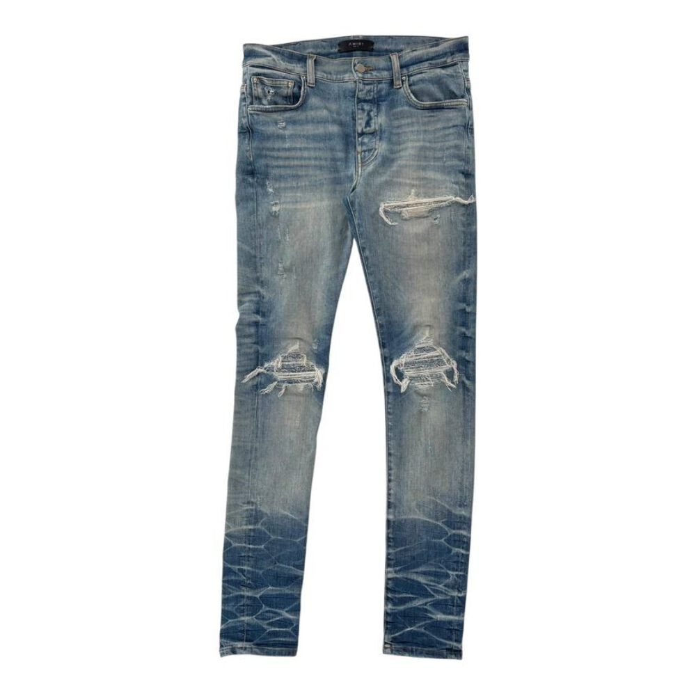 Amiri Jean Blue Mx1 Paisley Ribbed - Lightly Worn