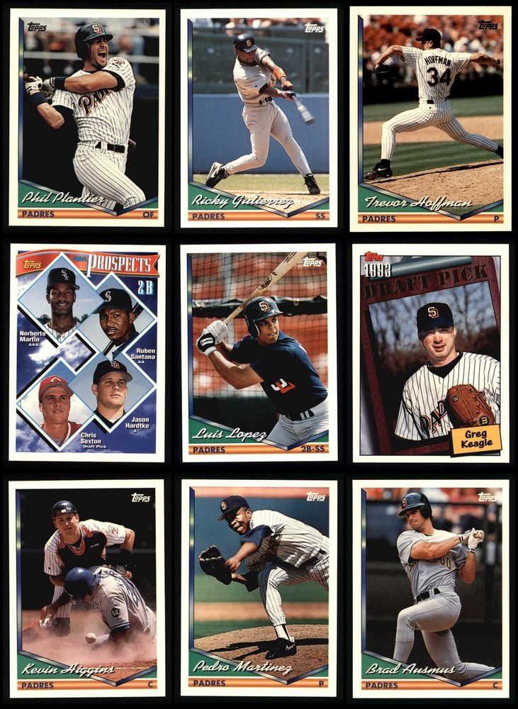1994 Topps Padres Almost Complete Team Set 8 - NM/MT 7269955 (27 / 28 cards)