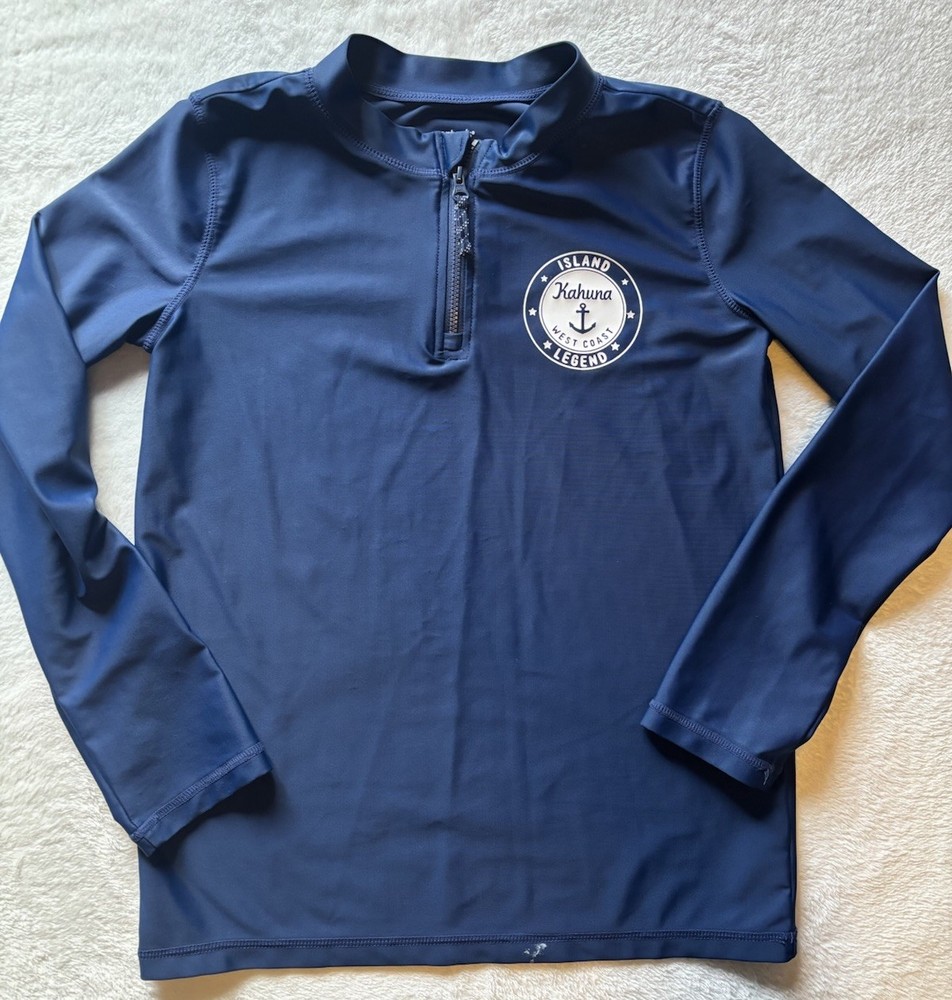 • Carter’s Dark Blue Long Sleeve Rash-guard Swim Shirt Size 10/12