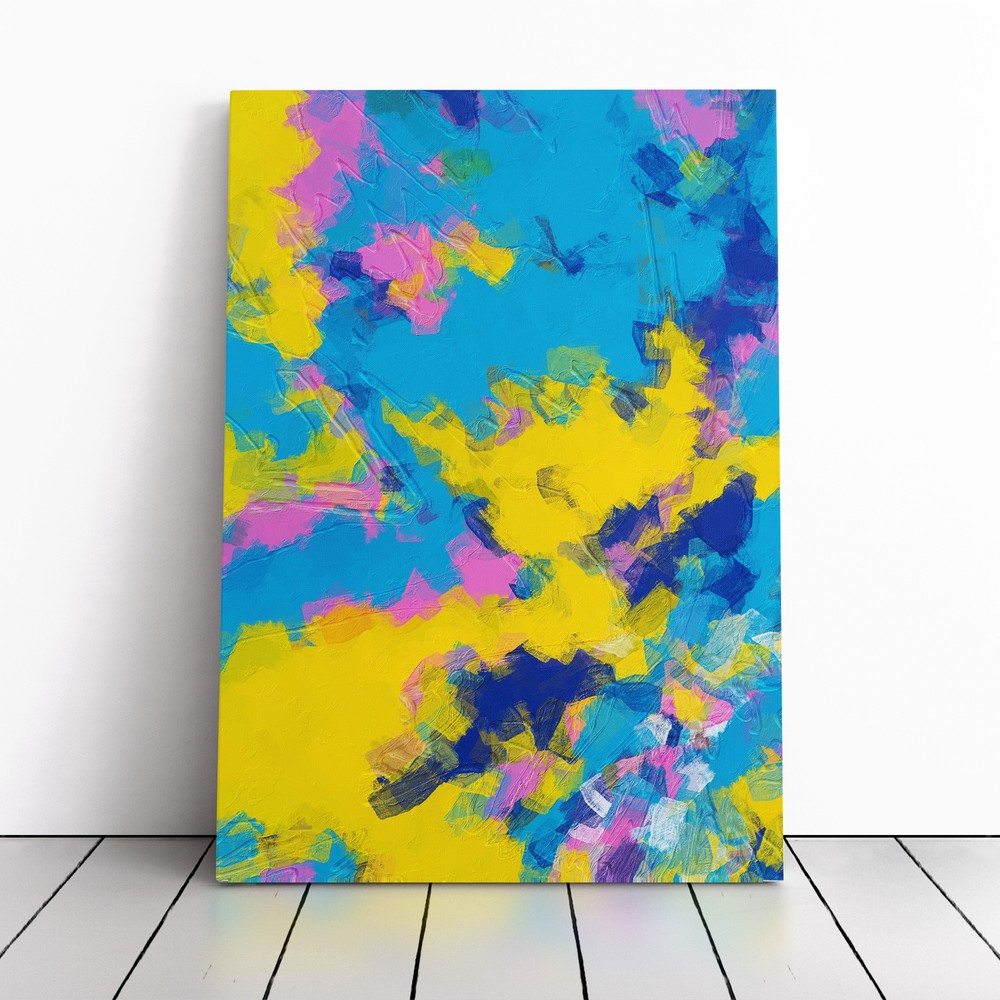 Assemblage Abstract Canvas Wall Art Print Framed Picture Home Decor Living Room