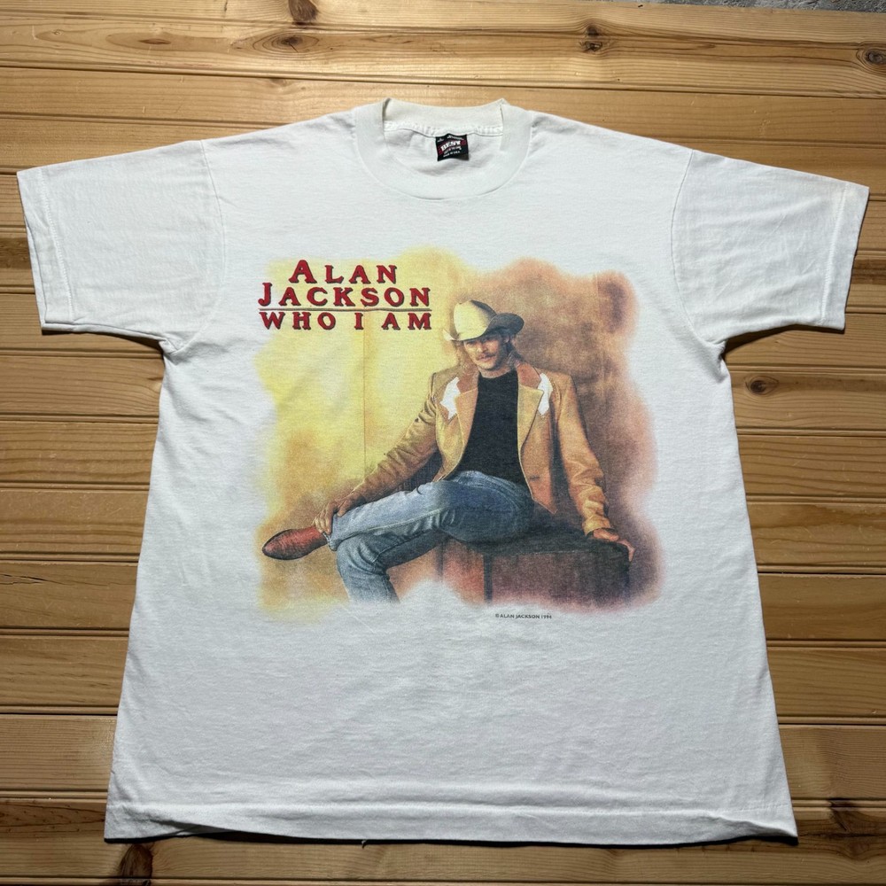 Vintage 1994 Alan Jackson Who I Am Country Music Tour Promo Shirt USA Size Large