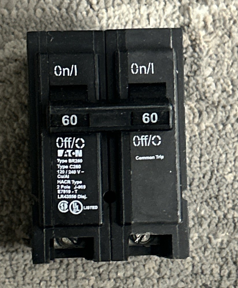 Brand New Eaton Cutler Hammer BR260 2 Pole 60 Amp Circuit Breaker