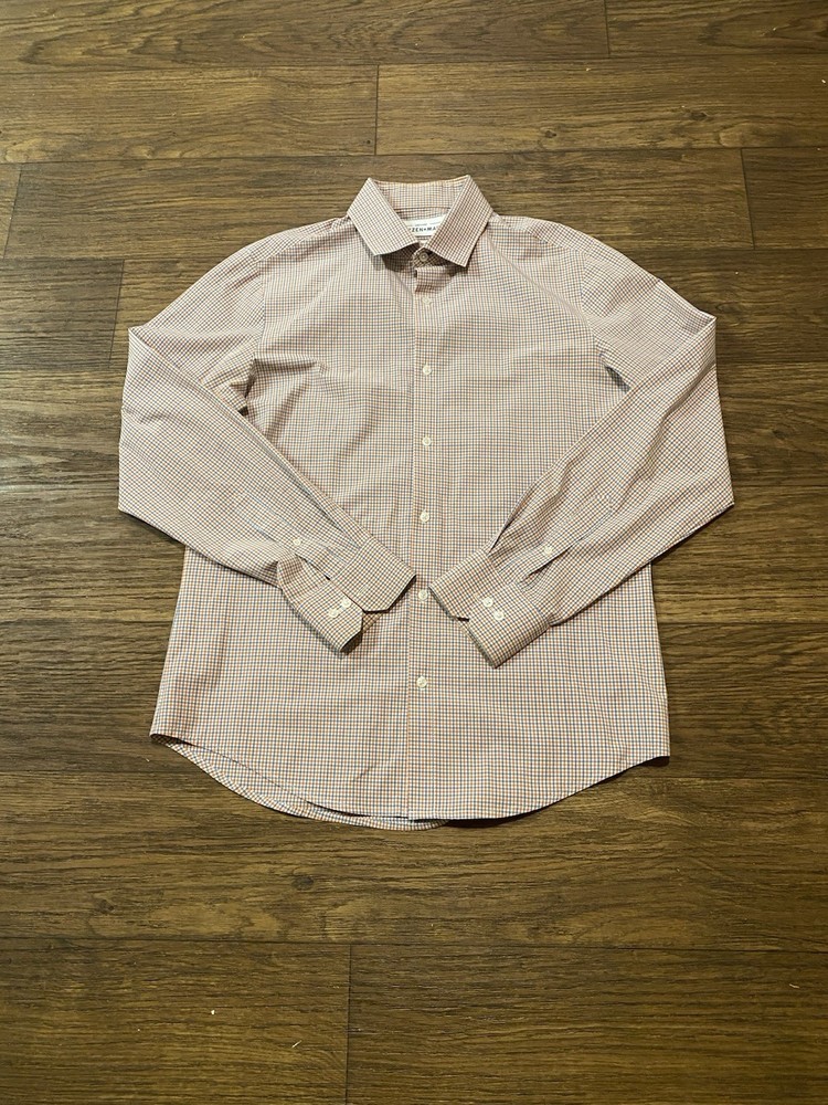 Mizzen + Main Leeward Button Down Long Sleeve Check Men Shirt Red And Blue L