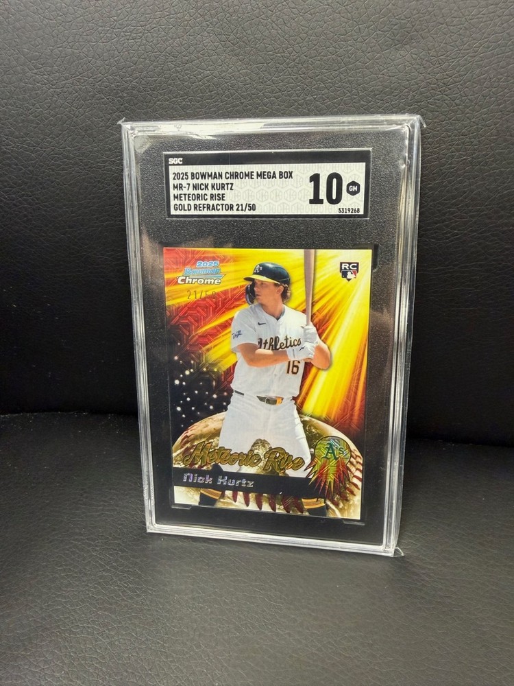 2025 Bowman Chrome Mega Box #MR-7 Nick Kurtz Meteoric Rise Gold Refractor 21/50