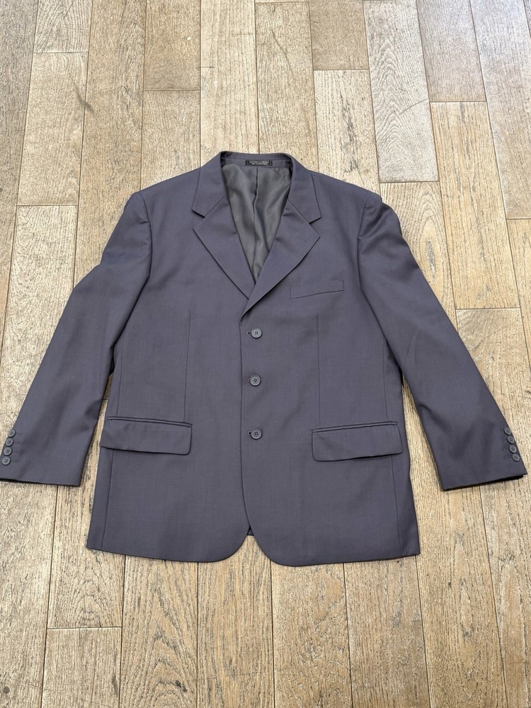 Vittorio St Angelo Suit Blazer Jacket 44s Navy Blue Ventless 2 Button Men's