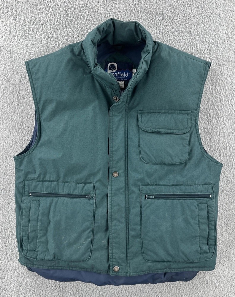Vintage Penfield Mens Green Goose Down Vest M Outdoor Adventure Ready