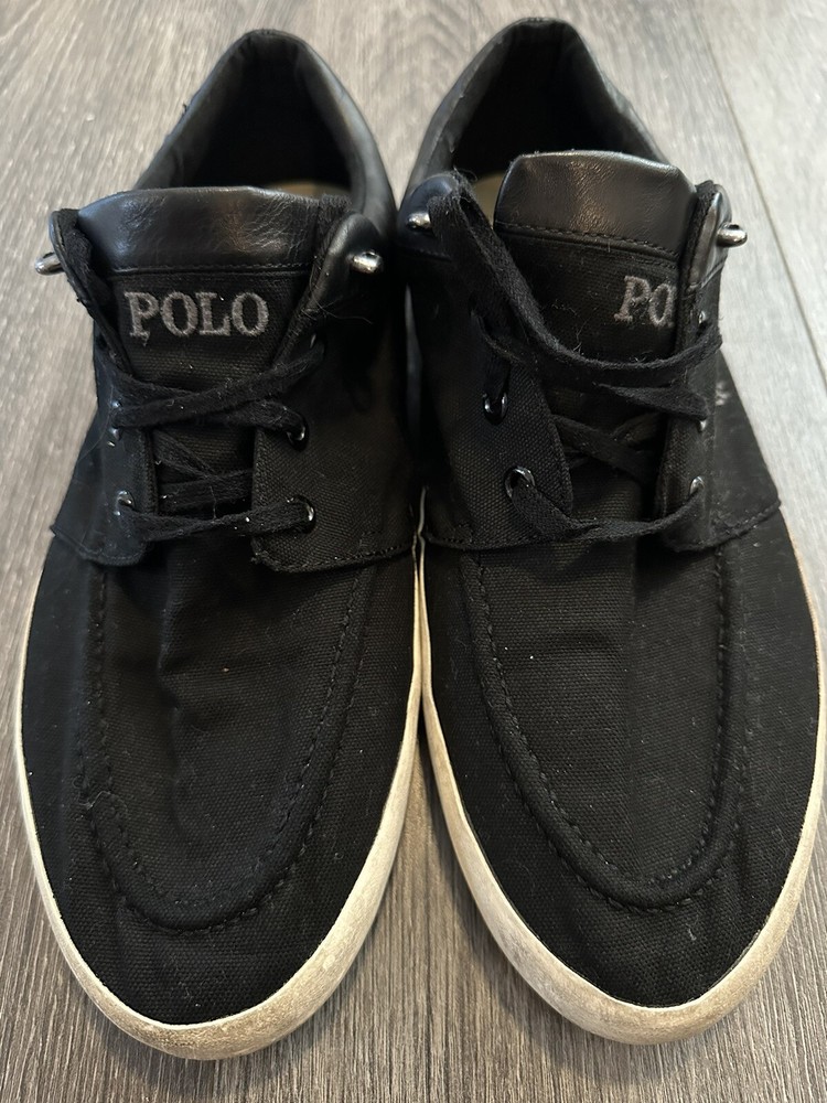 Polo Ralph Lauren Jerred Canvas Shoes Black Size 12