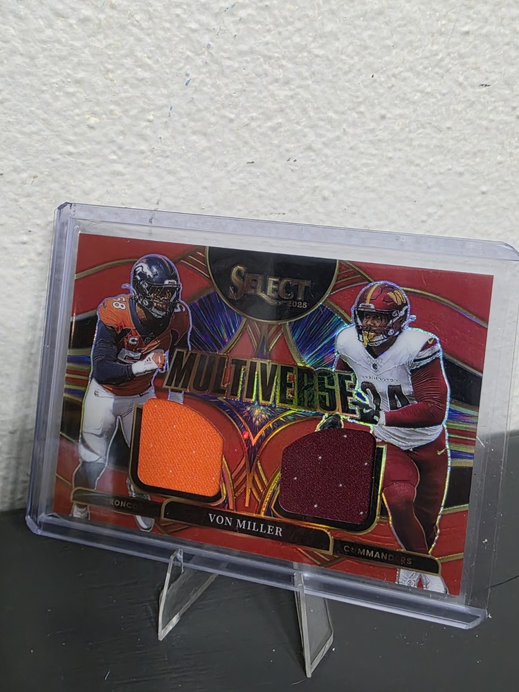 2025 Panini Select - Multiverse Von Miller #MVJ-VMR Red Prizm (MEM)