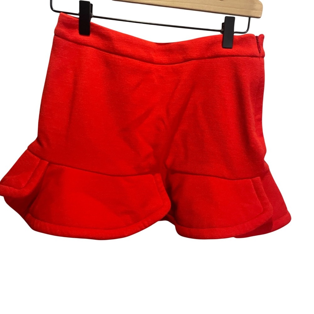 Maje Womens Ruffle Hem Mini Skirt Red European Size 36 Stylish
