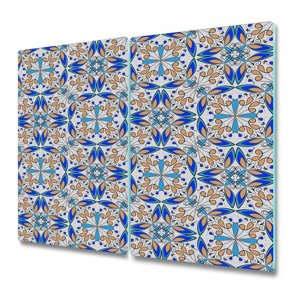 Glass Cutting Board Worktop Saver Maroko ornament blue and golden large 2x30x52