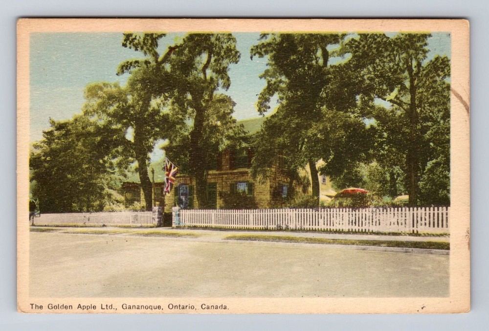 Gananoque Ontario- Canada, The Golden Apple, Antique, Vintage Souvenir Postcard