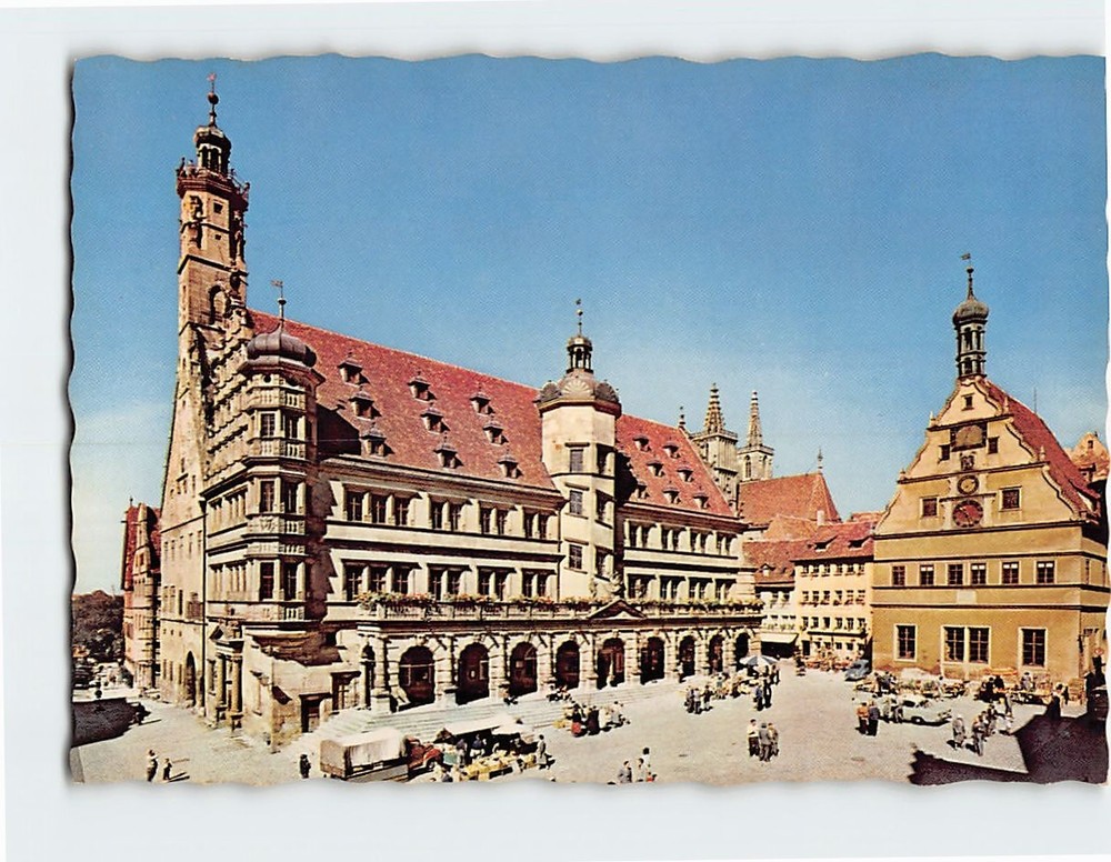 Postcard Rathaus Rothenburg ob der Tauber Germany