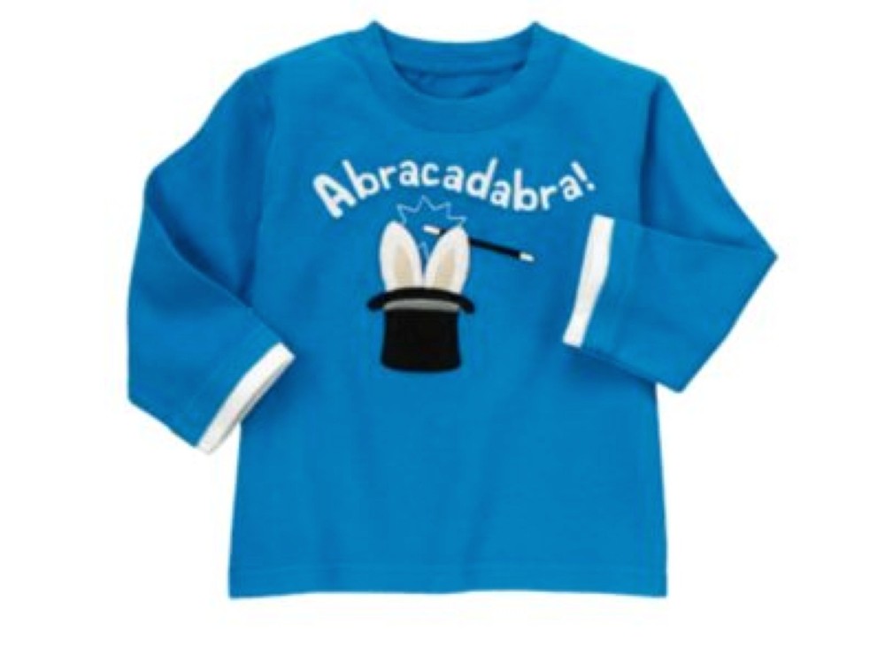 NEW MAGIC ABRACADABRA Long  Sleeve Magic Rabbit Top 12-18 MTHS  BY GYMBOREE *-image