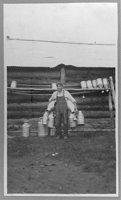 Photo:Fairbanks Alaska Dairy Farm 1900s Milk Jugs Dairy Farming