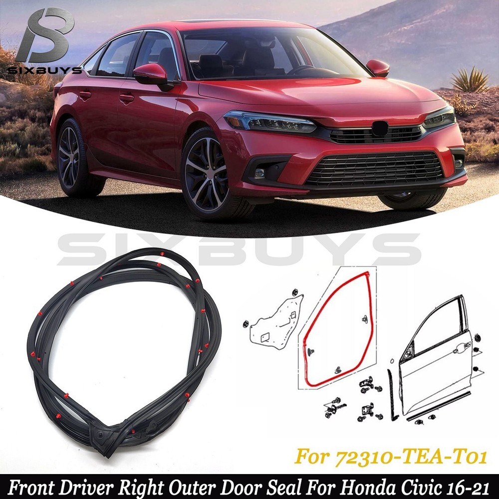 For Honda Civic FC Sedan 2016+ Front Right Door Weatherstrip Kit  72310-TEA-T01