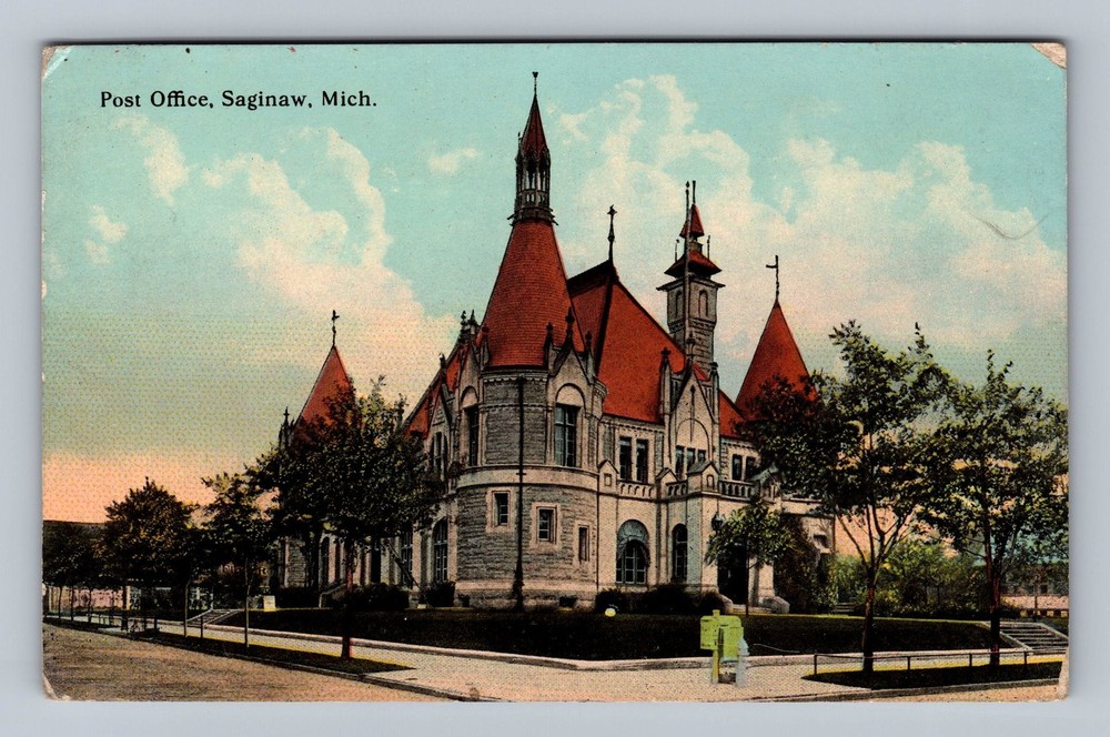 Saginaw MI-Michigan United States Post Office Vintage Postcard Standard Postal