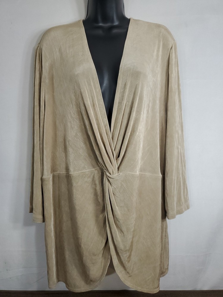 Vintage The Travel Collection Blouse Women's Size 3X V-Neck Sexy Wrap Look