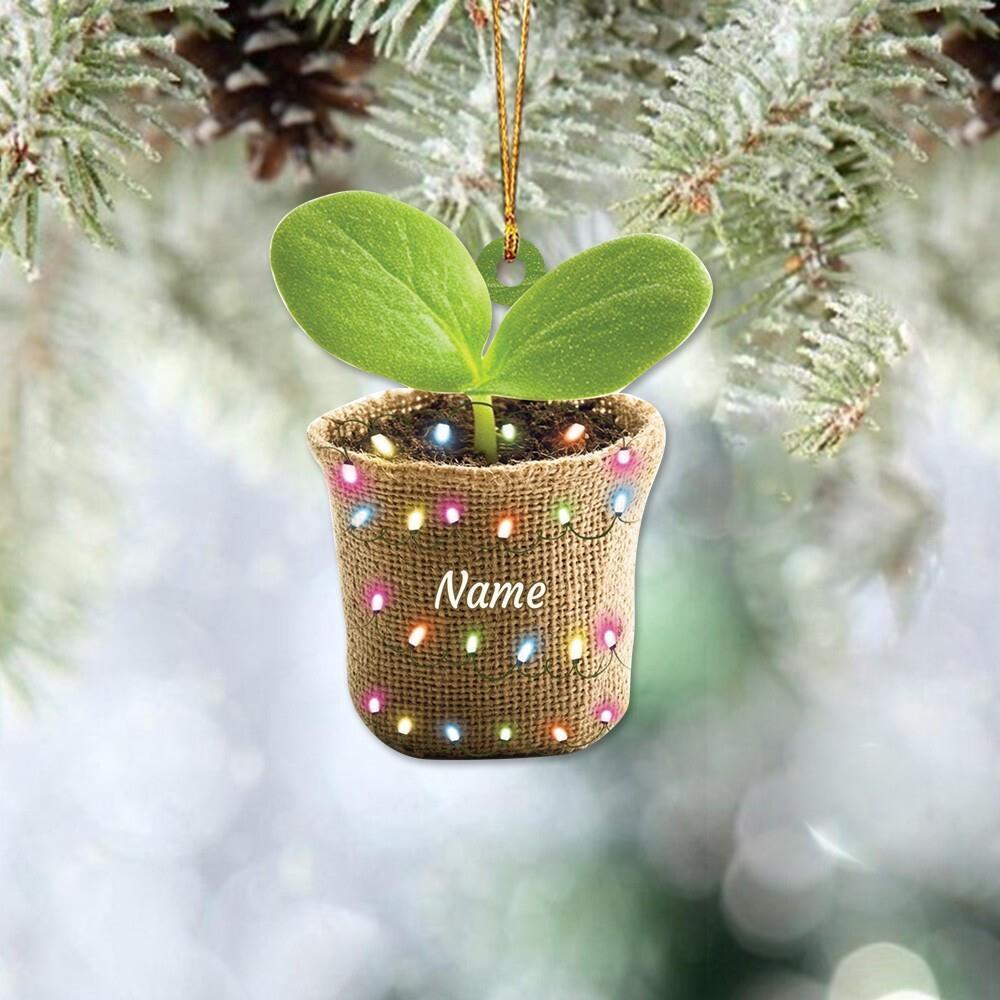 Burlap Planter Christmas Ornament  Planting Ornament  Gardener Ornament Decor