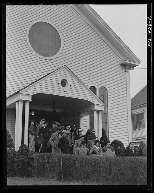 Provincetown Massachusetts 1942 Congregation Leaving Portuguese Church