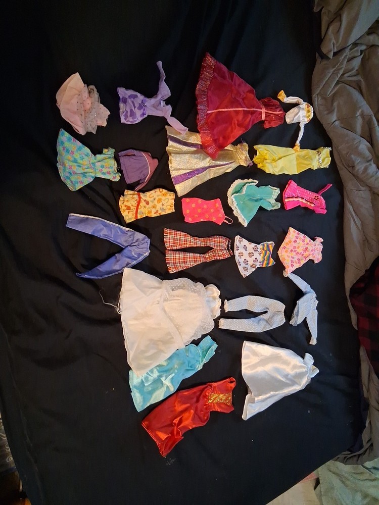 Vintage Barbie Doll Clothes Lot of 16 Pcs some labeled some handmade, Etc