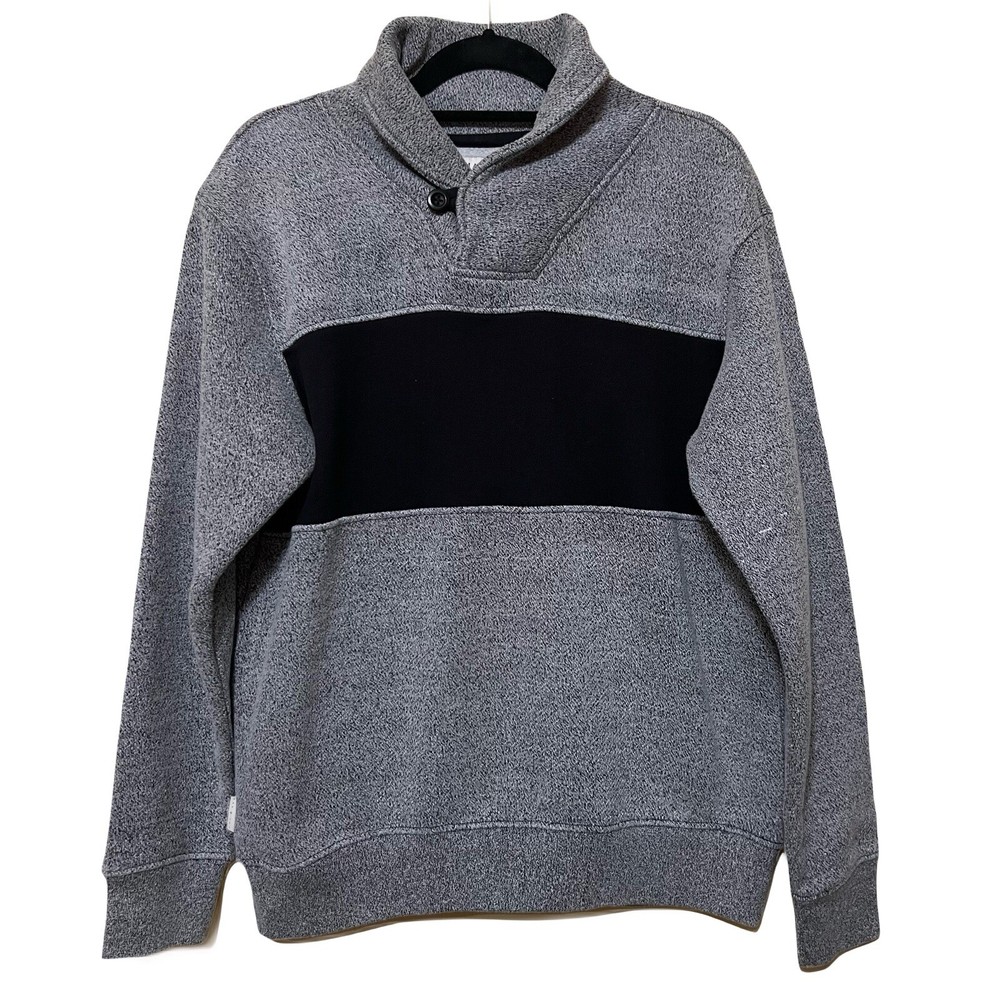 Marc Ecko Cut & Sew Turtleneck Sweater Men’s L Heather Gray Black Pullover