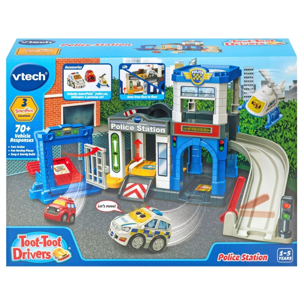 VTech Toot Toot Drivers Police Station Playset Manipulative Features *NEW*