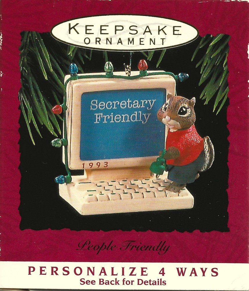 1993 Hallmark Keepsake Ornament MIB People Friendly Personalizable BD